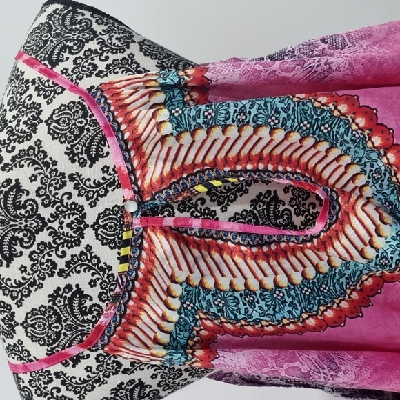 Embellished Kaftans, pink/yellow/green/animal print playsuit, boho size M/L - Picture 8 of 12